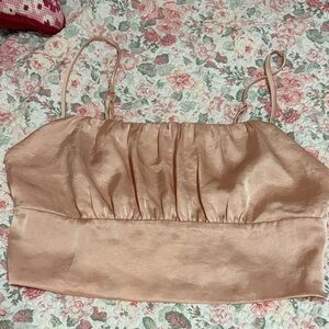 Elegant Satin Blush Pink crop Top